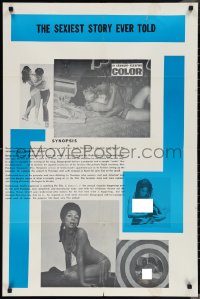 3p0897 SEXIEST STORY EVER TOLD 25x38 1sh 1973 x-rated, in cranium-cleaving COLOR!