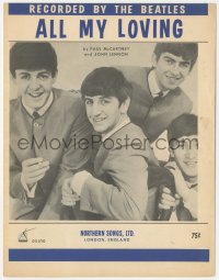 3p0213 BEATLES English sheet music 1963 great image of John, Paul, George & Ringo, All My Loving!