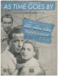 3p0216 CASABLANCA sheet music 1942 Humphrey Bogart, Ingrid Bergman, classic As Time Goes By!