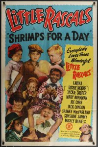 3p0912 SHRIMPS FOR A DAY 1sh R1952 Dickie Moore, Joe Cobb, Farina, Jackie Cooper, Our Gang kids!