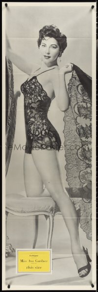 3p0229 AVA GARDNER 19x56 English special poster 1954 sexy portrait in skimpy lace nightie, rare!