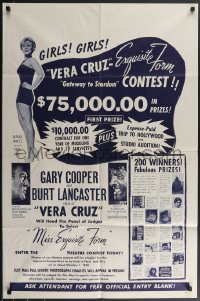 3p0973 VERA CRUZ 1sh 1955 Gateway to Stardom promotional contest for Ms. Exquisite Form, ultra rare!
