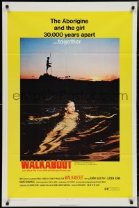 3p0976 WALKABOUT 1sh 1971 sexy naked swimming Jenny Agutter, Nicolas Roeg Australian classic!