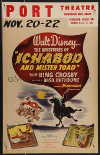 3p0022 ADVENTURES OF ICHABOD & MISTER TOAD WC 1949 Walt Disney's Sleepy Hollow cartoon, ultra rare!