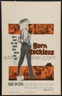 3p0026 BORN RECKLESS WC 1959 great full-length image of sexy rodeo cowgirl Mamie Van Doren!