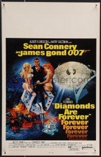 3p0030 DIAMONDS ARE FOREVER WC 1971 art of Sean Connery as James Bond 007 by Robert McGinnis!