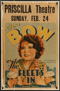 3p0035 FLEET'S IN WC 1928 great head & shoulders art of sexy redheaded Clara Bow & Navy sailors!