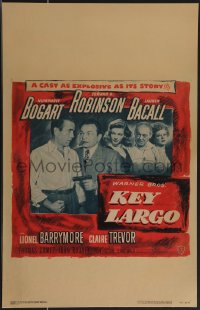 3p0039 KEY LARGO WC 1948 Humphrey Bogart, Lauren Bacall, Edward G. Robinson, Huston, extremely rare!