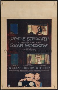 3p0045 REAR WINDOW WC 1954 Alfred Hitchcock, voyeur Jimmy Stewart w/ binoculars & sexy Grace Kelly!