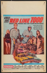 3p0047 RED LINE 7000 WC 1965 Howard Hawks, James Caan, car racing art, meet the speed breed, rare!