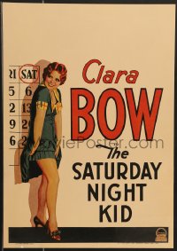 3p0049 SATURDAY NIGHT KID WC 1929 art of sexy Clara Bow showing her legs by big calendar, rare!