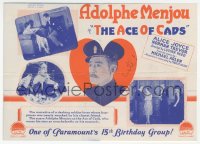 3p1600 ACE OF CADS herald 1926 Adolphe Menjou on ace of hearts playing card, Alice Joyce, rare!
