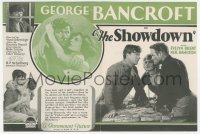 3p1621 SHOWDOWN herald 1928 George Bancroft, Evelyn Brent, Neil Hamilton, love triangle, ultra rare!
