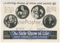 3p1622 SIDE SHOW OF LIFE herald 1924 clown Ernest Torrence, Anna Q. Nilsson, great circus images!