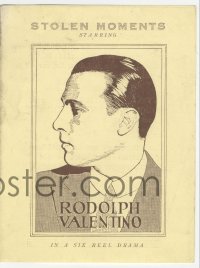 3p1623 STOLEN MOMENTS English herald 1923 Rudolph Valentino billed as Rodolph, ultra rare!