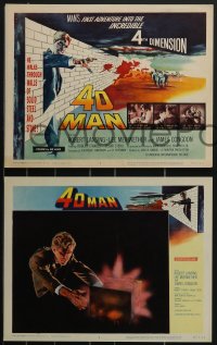 3p1387 4D MAN 8 LCs 1959 includes great fx scenes of Robert Lansing passing through solid matter!