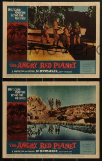 3p1530 ANGRY RED PLANET 4 LCs 1960 images of soldiers on strange planet + bat rat spider monster!