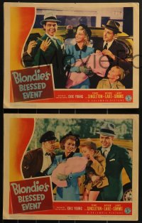 3p1544 BLONDIE'S BLESSED EVENT 3 LCs 1942 Penny Singleton has a baby, Arthur Lake has a fit!