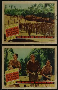 3p1510 BRIDGE ON THE RIVER KWAI 5 LCs 1958 great images of William Holden, Hawkins, Sears, David Lean!