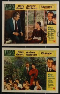 3p1532 CHARADE 4 LCs 1963 great images of Cary Grant & sexy Audrey Hepburn, expect the unexpected!