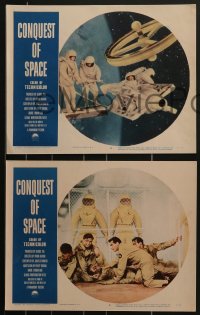 3p1405 CONQUEST OF SPACE 8 LCs 1955 George Pal sci-fi, great images of astronauts & space!