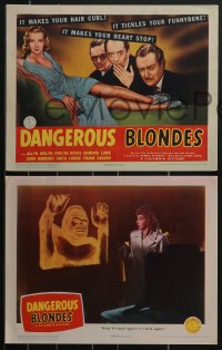 3p1406 DANGEROUS BLONDES 8 LCs 1943 Joslyn, super sexy Evelyn Keyes, it's murder with a wink!