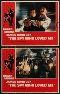 3p1480 SPY WHO LOVED ME 8 LCs 1977 Roger Moore as James Bond, Barbara Bach, Richard Kiel, Munro!