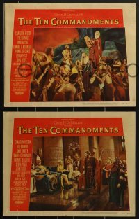 3p1486 TEN COMMANDMENTS 8 LCs 1956 Cecil B. DeMille classic, Charlton Heston, Yul Brynner!