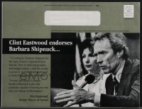 3p0157 CLINT EASTWOOD political campaign flyer 1991 he endorses Barbara Shipnuck for U.S. Congress!