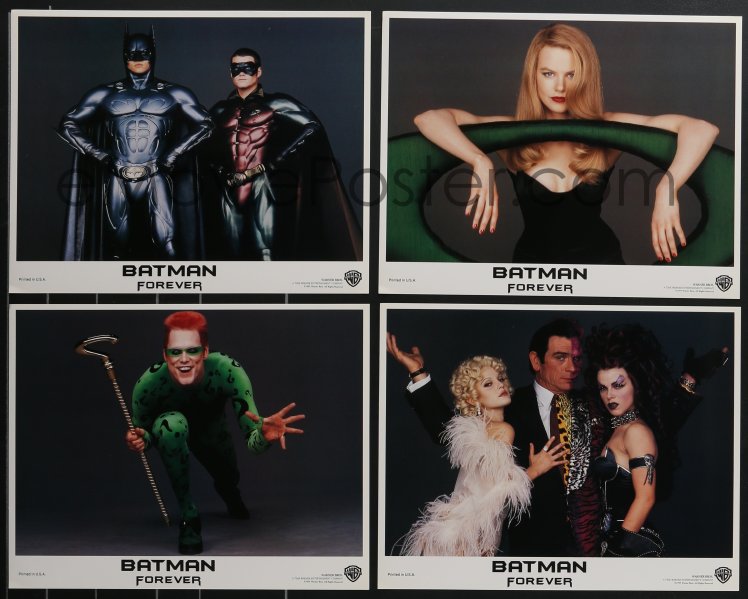 : 3p1398 BATMAN FOREVER 8 LCs 1995 Kilmer, Kidman,  O'Donnell, Tommy Lee Jones, Carrey, top cast