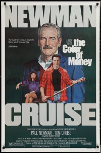 3r0704 COLOR OF MONEY 1sh 1986 Robert Tanenbaum art of Paul Newman & Tom Cruise playing pool!