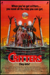 3r0713 CRITTERS 1sh 1986 great completely different art of cast & monsters by Ken Barr!