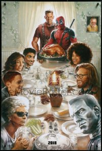 3r0721 DEADPOOL 2 teaser DS 1sh 2018 wacky parody art of Norman Rockwell's Freedom from Want