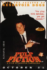 3r0029 PULP FICTION 2 advance English 40x60 1994 Travolta as Vincent, Keitel as The Wolf!