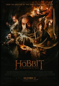 3r0794 HOBBIT: THE DESOLATION OF SMAUG advance DS 1sh 2013 Peter Jackson directed, cool cast montage!