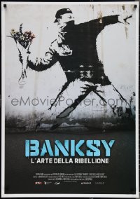 3r0566 BANKSY & THE RISE OF OUTLAW ART Italian 1sh 2020 art of rioter 'throwing' flowers!