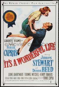 3r0574 IT'S A WONDERFUL LIFE 24x36 video poster R1986 James Stewart & Donna Reed in Capra classic!