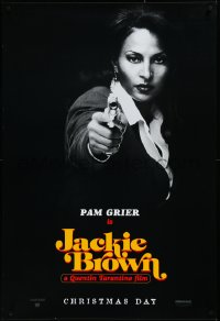 3r0814 JACKIE BROWN teaser 1sh 1997 Quentin Tarantino, cool image of Pam Grier in title role!
