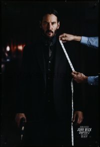 3r0818 JOHN WICK CHAPTER 2 teaser DS 1sh 2017 Keanu Reeves in the title role with gun being measured!