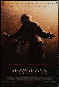 3r0942 SHAWSHANK REDEMPTION advance DS 1sh 1994 escaped prisoner Tim Robbins in rain, Stephen King!