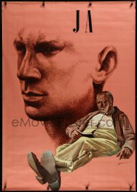 3r0050 JA 36x50 Swiss special poster 1947 great Hans Erni art of two men!