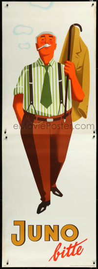 3r0075 JUNO cane style 33x93 German advertising poster 1950s Walter Muller smoking art!