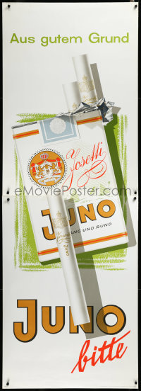 3r0072 JUNO package style 33x93 German advertising poster 1950s Walter Muller smoking art!