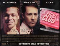 3r0038 FIGHT CLUB subway poster 1999 Edward Norton, Brad Pitt & soap, mischief & mayhem, ultra rare!