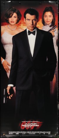3r0027 TOMORROW NEVER DIES 30x72 video poster 1997 Pierce Brosnan as Bond, Yeoh, sexy Teri Hatcher!