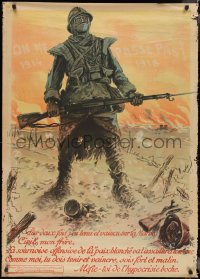 3r0023 ON NE PASSE PAS 1914 1918 32x45 French WWI war poster 1918 great art by Maurice Neumont!