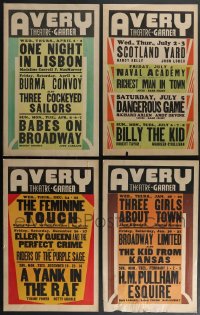 3s0218 LOT OF 4 UNFOLDED LOCAL THEATRE WINDOW CARDS 1941 many movies including Babes on Broadway!