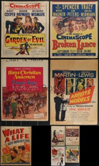 3s0217 LOT OF 9 MOSTLY UNFOLDED TRIMMED WINDOW CARDS 1930s-1950s a variety of cool movie images!