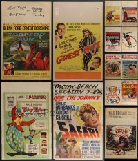 3s0213 LOT OF 13 MOSTLY FORMERLY FOLDED WINDOW CARDS 1940s-1960s a variety of cool movie images!