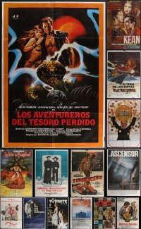 3s0061 LOT OF 15 FORMERLY FOLDED SPANISH POSTERS 1960s-1980s a variety of cool movie images!